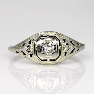 Art Deco European Cut Diamond Ring | 0.10ct | SZ 6.75 |