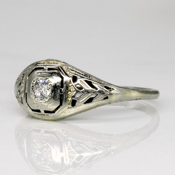 Art Deco European Cut Diamond Ring | 0.10ct | SZ 6.75 |