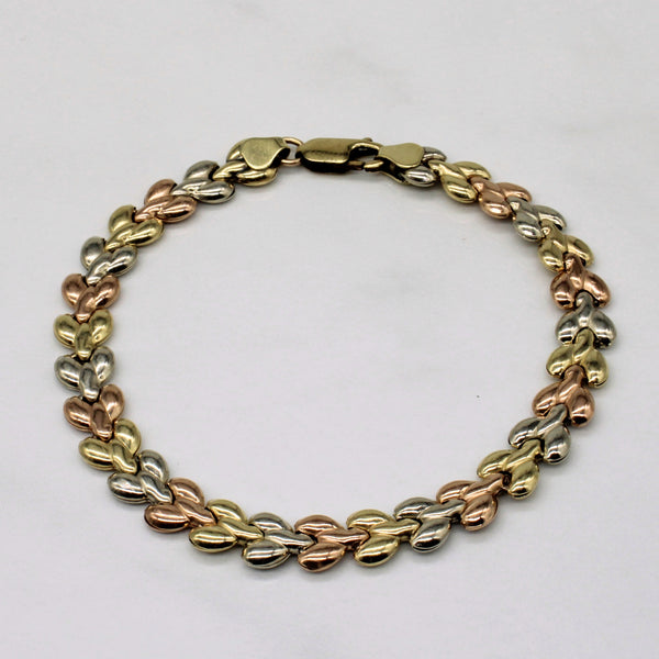 10k Tri Tone Gold Bracelet | 7.5