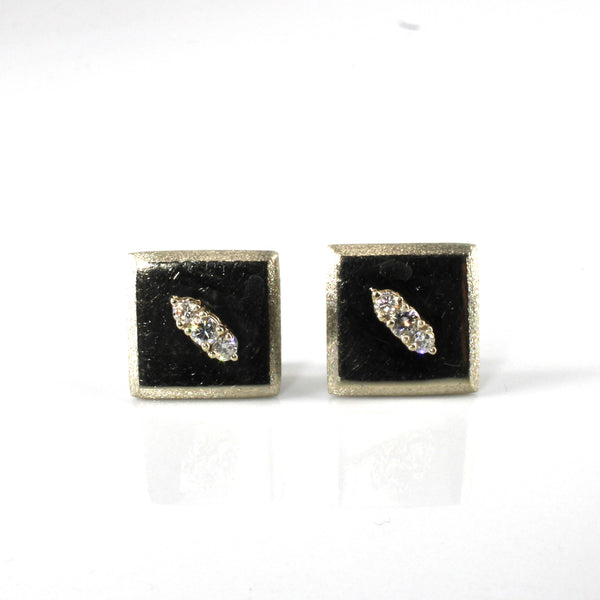 Three Stone Diamond Square Shaped Earrings | 0.66ctw |