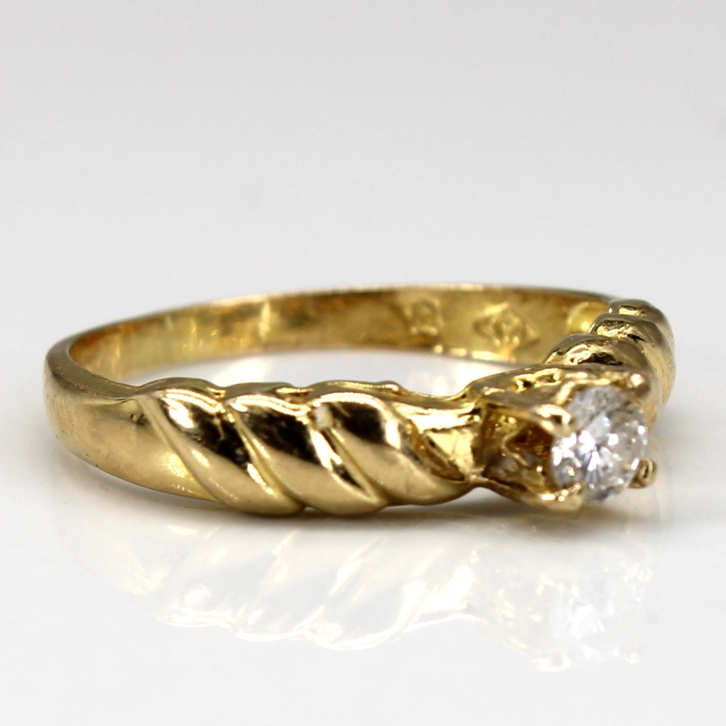 Solitaire Diamond Yellow Gold Ring | 0.15ct | SZ 5.5 |
