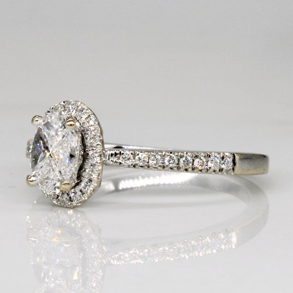 'Michael Hill' Fan Cut Diamond Engagement Ring | 0.50ctw | SZ 7 |
