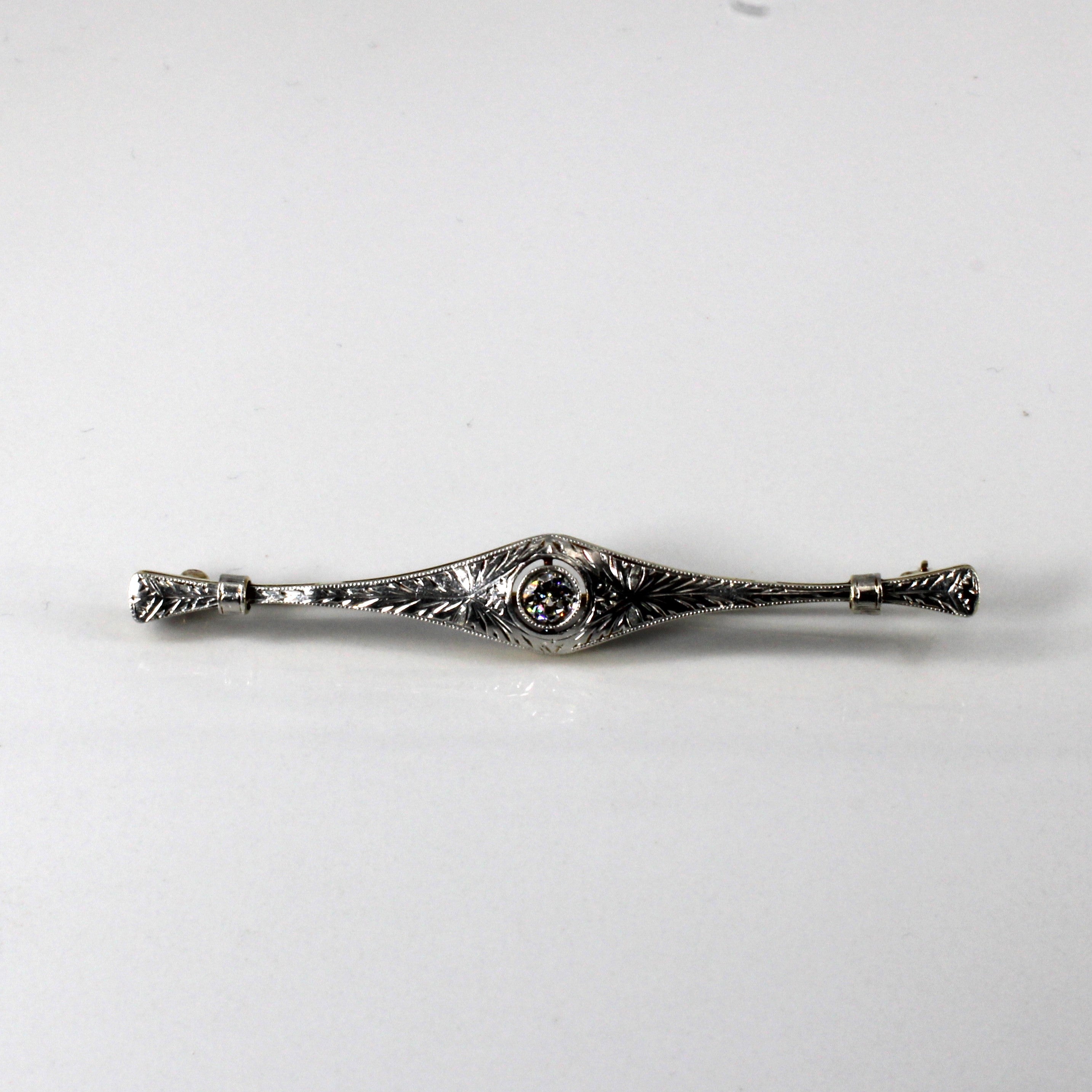 Solitaire Diamond Vintage Gold Pin | 0.20ct |