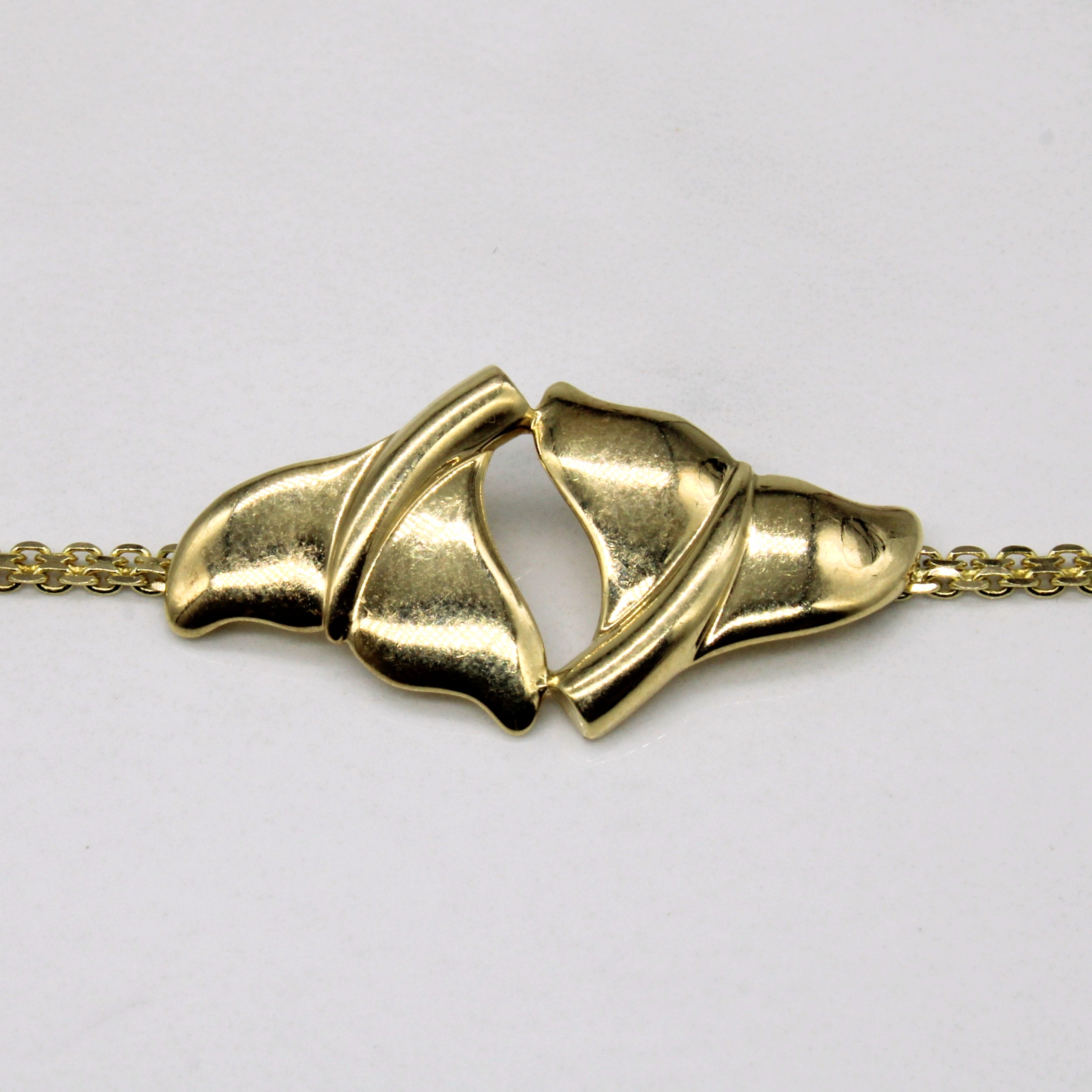 14k Yellow Gold Dolphin Tail Bracelet | 7" |