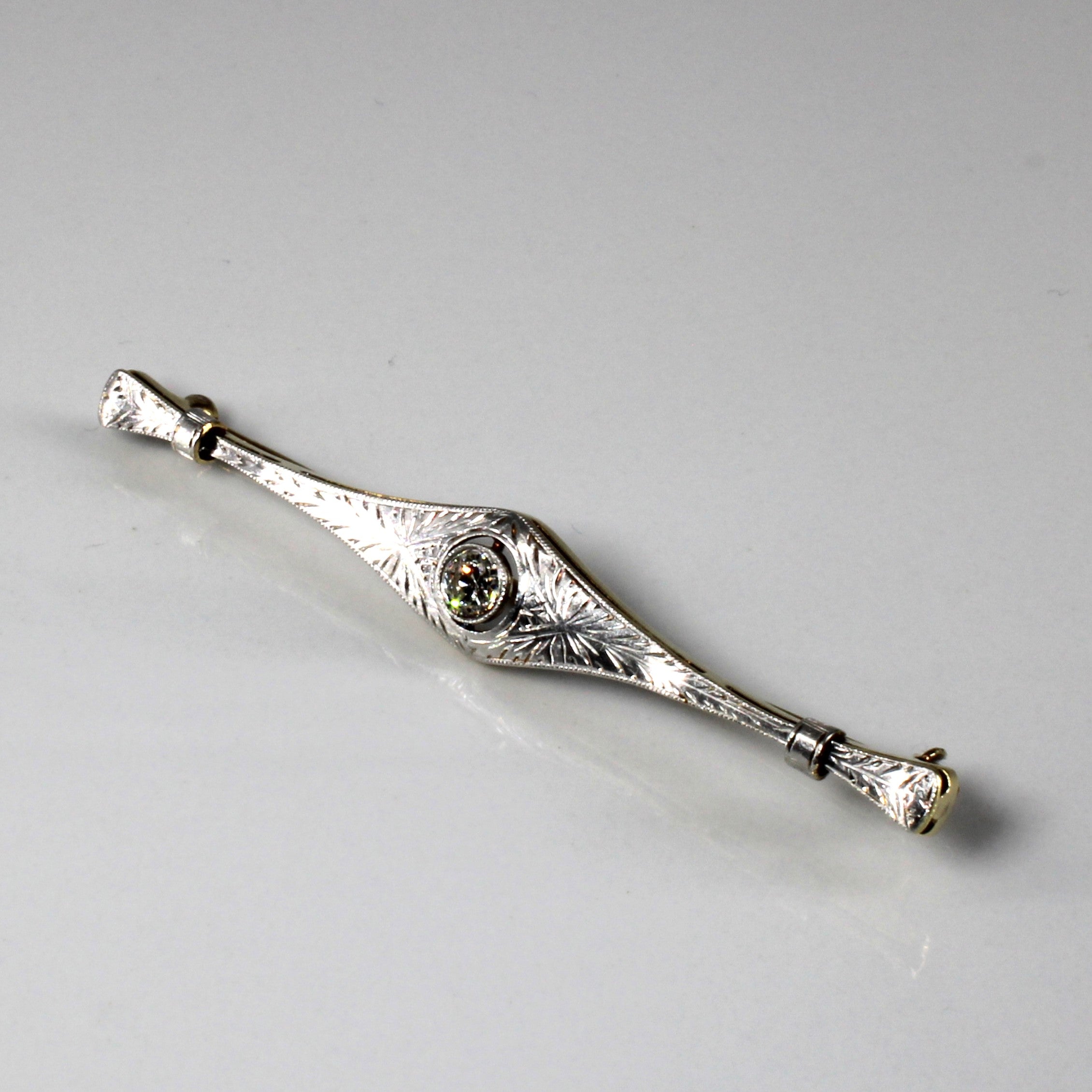 Solitaire Diamond Vintage Gold Pin | 0.20ct |
