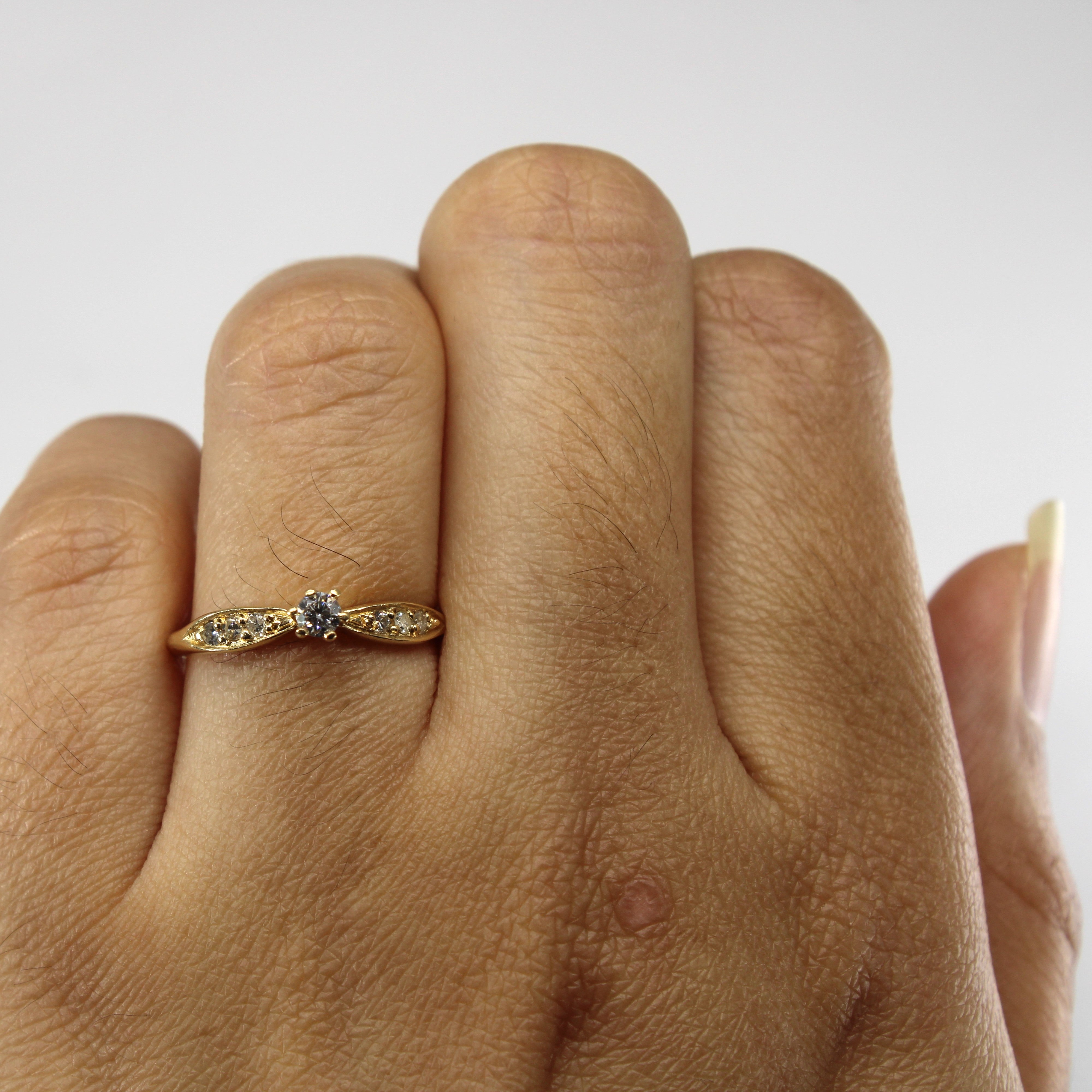 Solitaire with Accents Diamond Ring | 0.14ctw | SZ 6.5 |