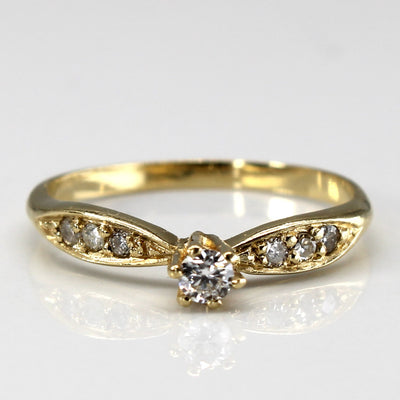 Solitaire with Accents Diamond Ring | 0.14ctw | SZ 6.5 |