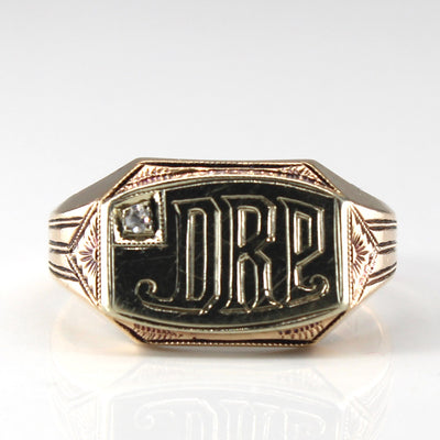 Solitaire Diamond Signet Ring | 0.02ct | SZ 8.5 |
