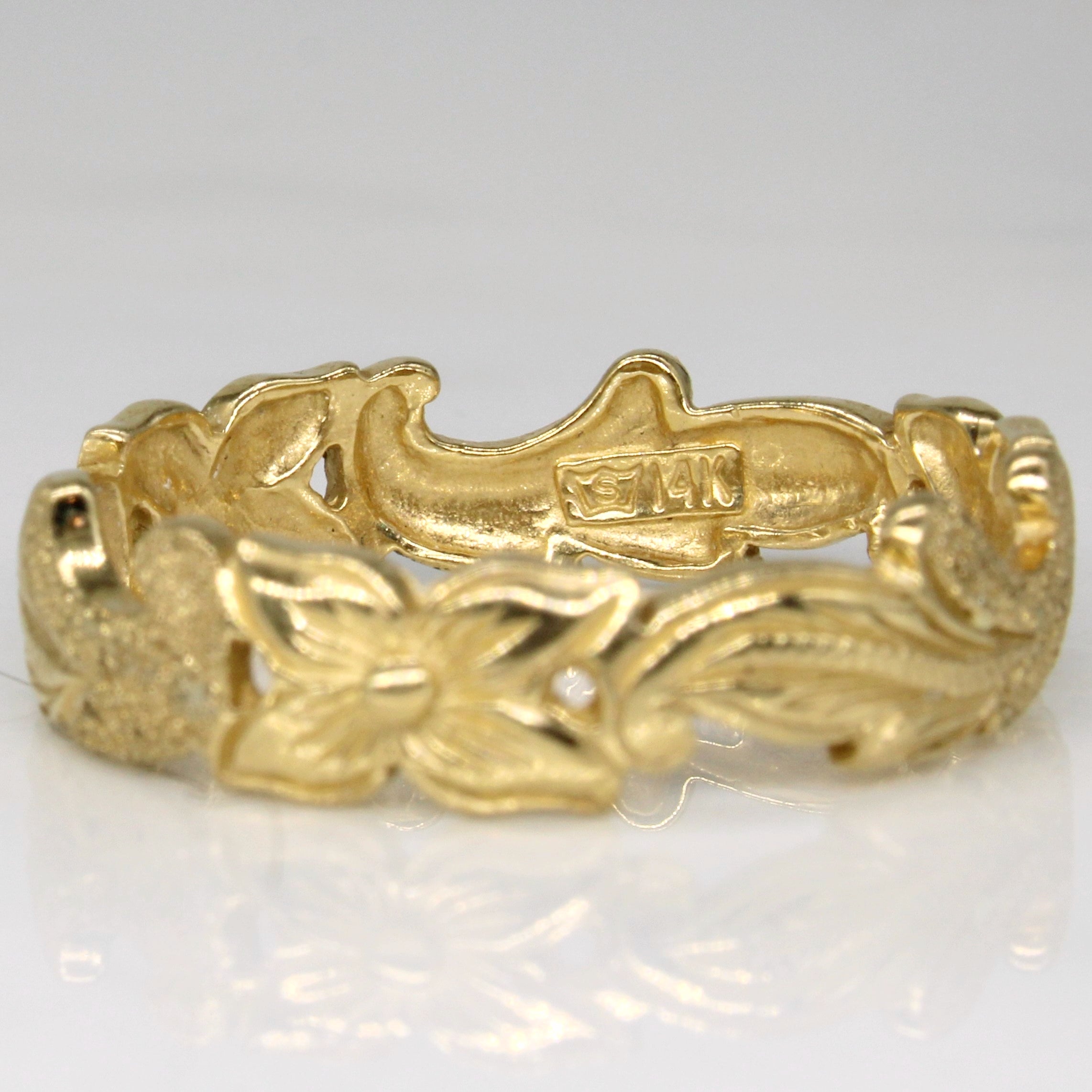 14k Yellow Gold Floral Ring | SZ 11.25 |