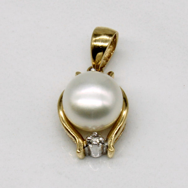 Pearl & Diamond 18k Pendant | 0.01ctw |