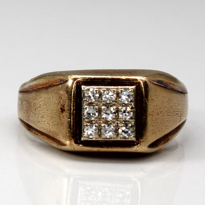 Cluster Diamond Gold Ring | 0.18ctw | SZ 8.75 |