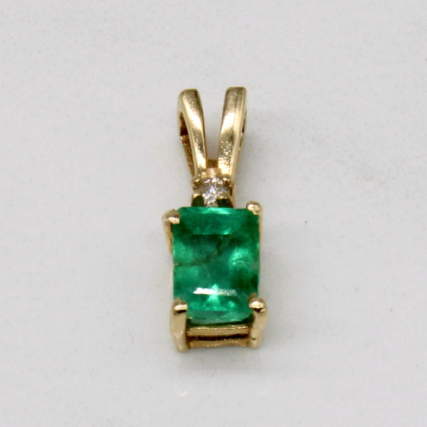 Emerald & Diamond 14k Pendant / Charm | 0.65ct, 0.02ct |