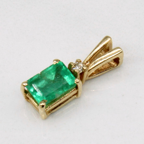 Emerald & Diamond 14k Pendant / Charm | 0.65ct, 0.02ct |