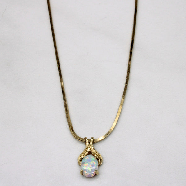 Synthetic Opal Pendant & 10k Necklace | 0.55ct | 18