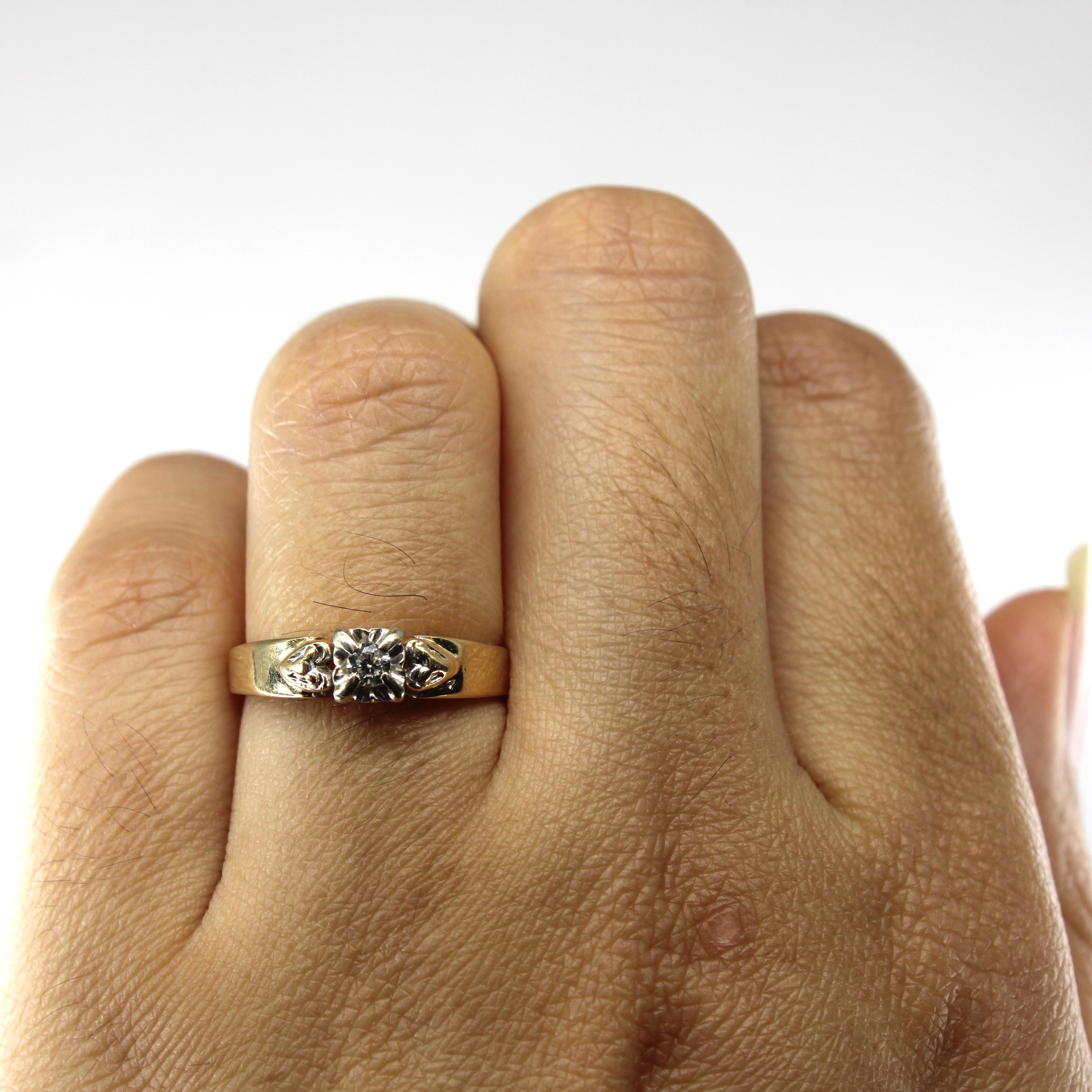 Solitaire Diamond Vintage Ring | 0.07ct | SZ 5.5 |