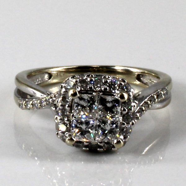 Halo Set Cluster Diamond Ring | 0.95ctw | SZ 5.5 |