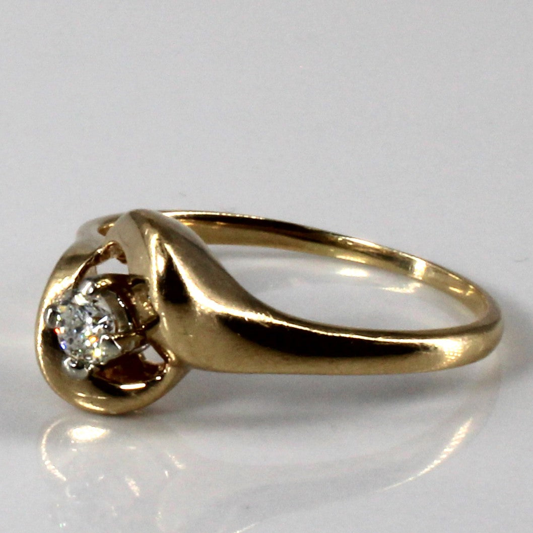 Bypass Solitaire Diamond Ring | 0.14ct | SZ 7 |