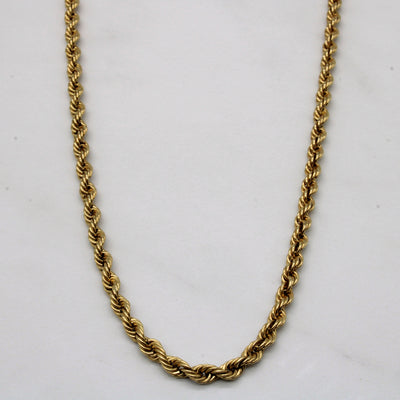 10k Yellow Gold Rope Chain | 24