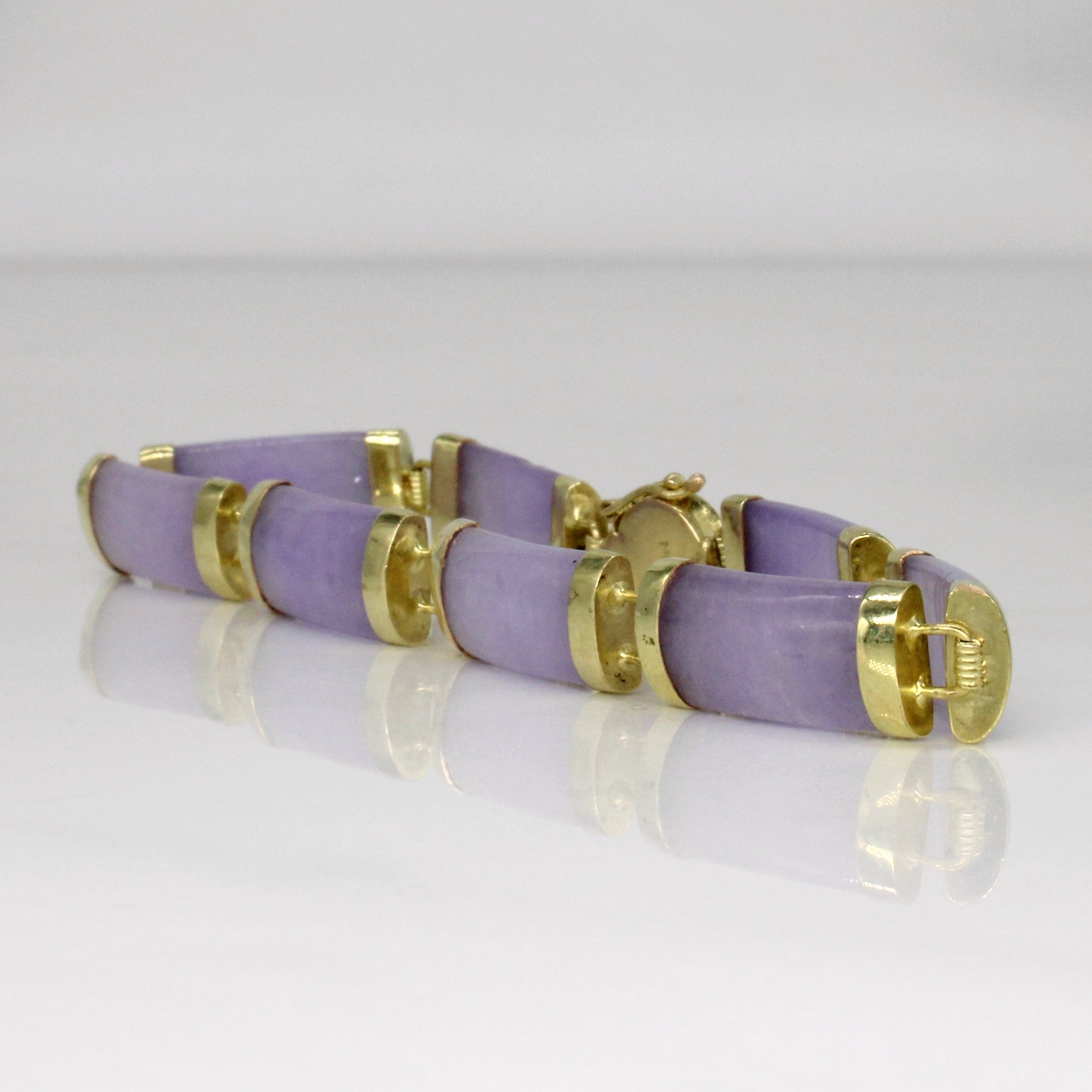 Lavender Jade 14k Bracelet | 28.00ctw | 6.5" |