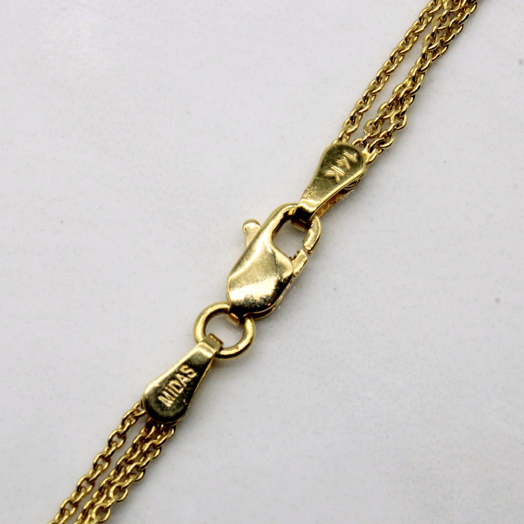 14k Two Tone Gold Floral Necklace | 17