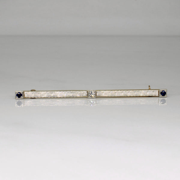 Sapphire & Diamond Pin | 0.06ctw, 0.05ct |