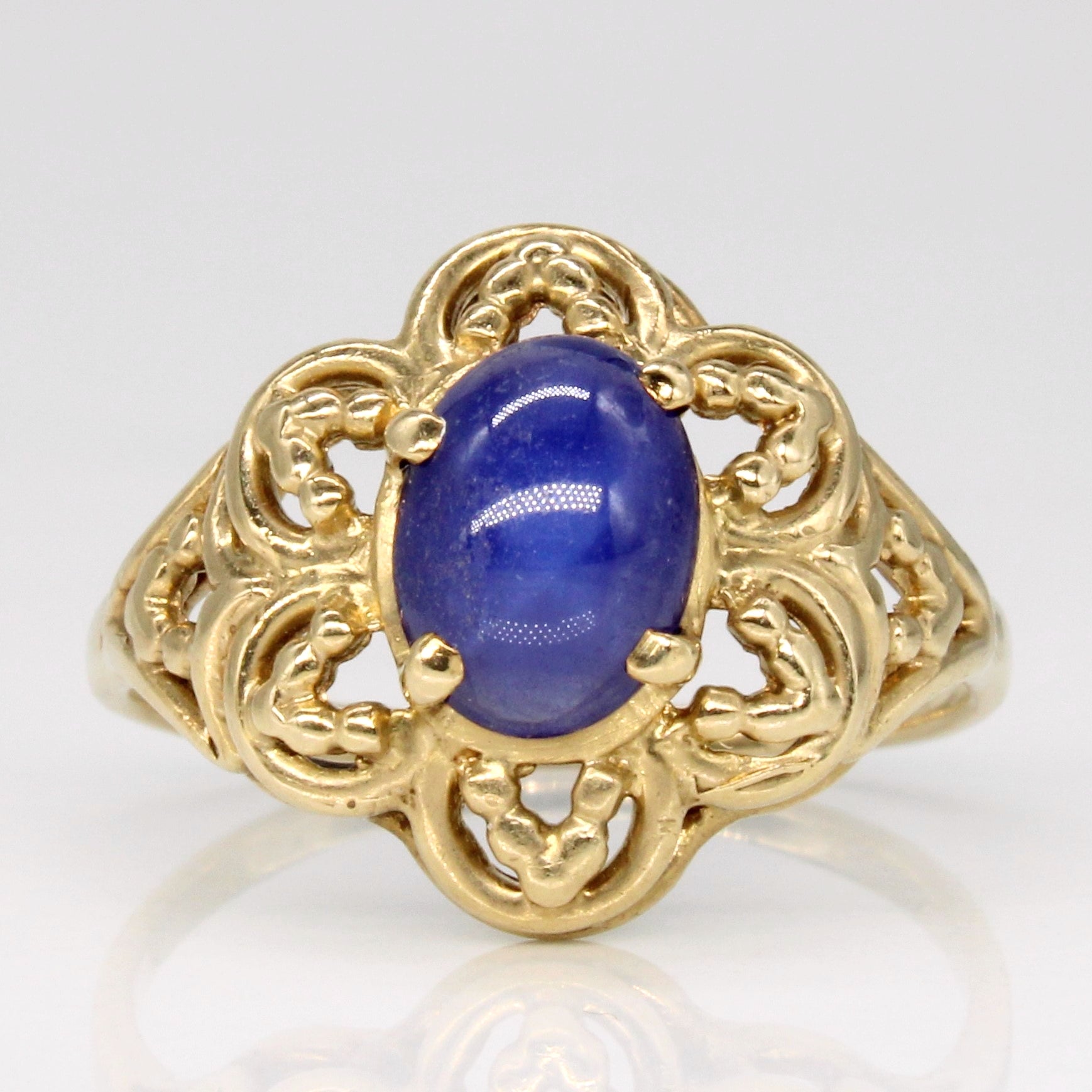 Synthetic Star Sapphire 10k Ring | 1.50ct | SZ 7.5 |
