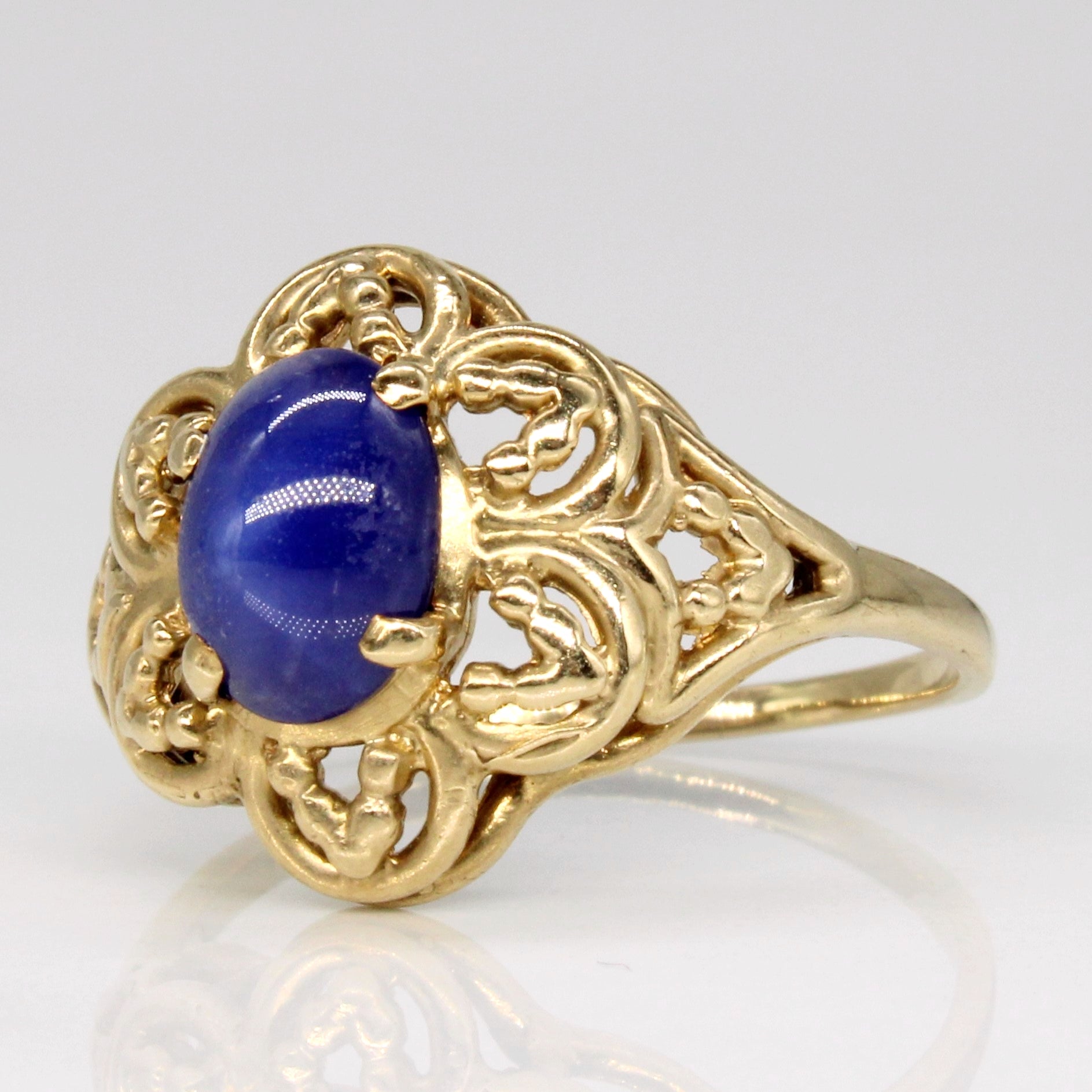 Synthetic Star Sapphire 10k Ring | 1.50ct | SZ 7.5 |