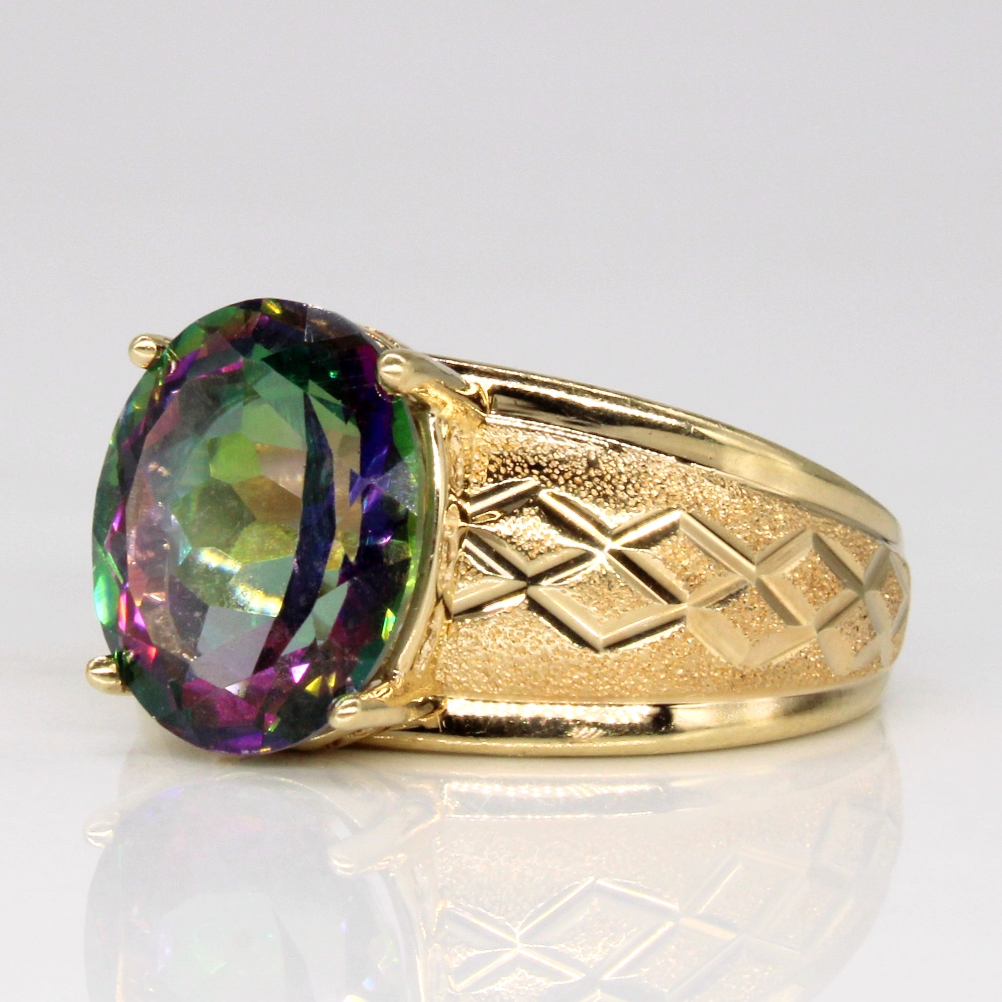 Mystic Topaz Cocktail Ring | 5.00ct | SZ 7.75 |