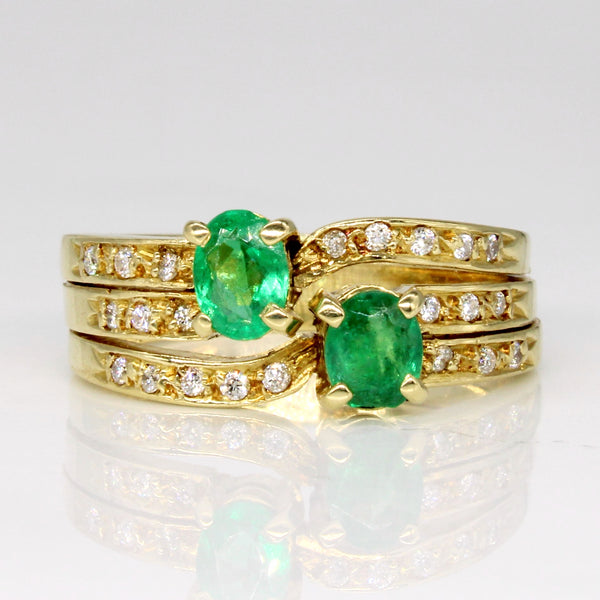 Emerald & Diamond Ring | 0.60ctw, 0.22ctw | SZ 7.25 |