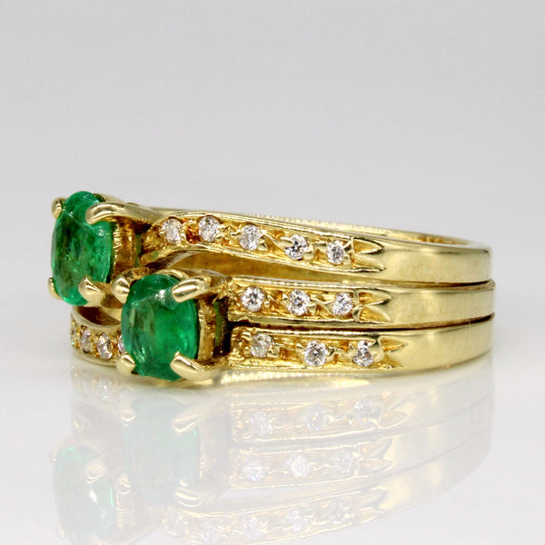 Emerald & Diamond Ring | 0.60ctw, 0.22ctw | SZ 7.25 |
