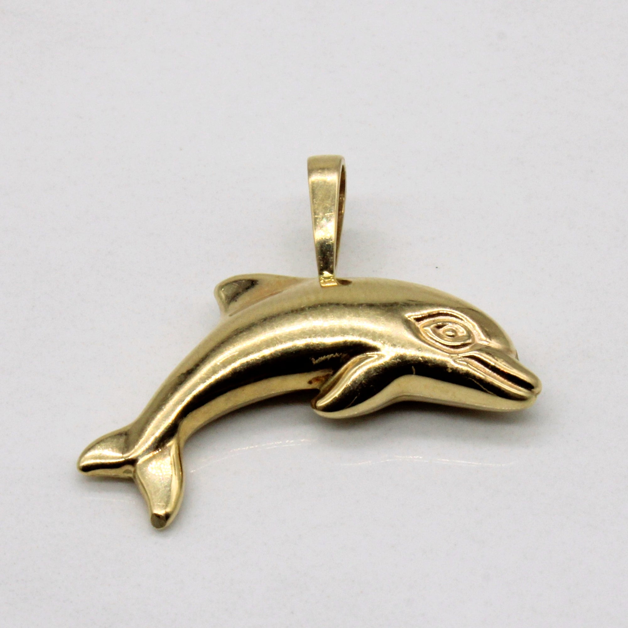 14k Yellow Gold Dolphin Pendant