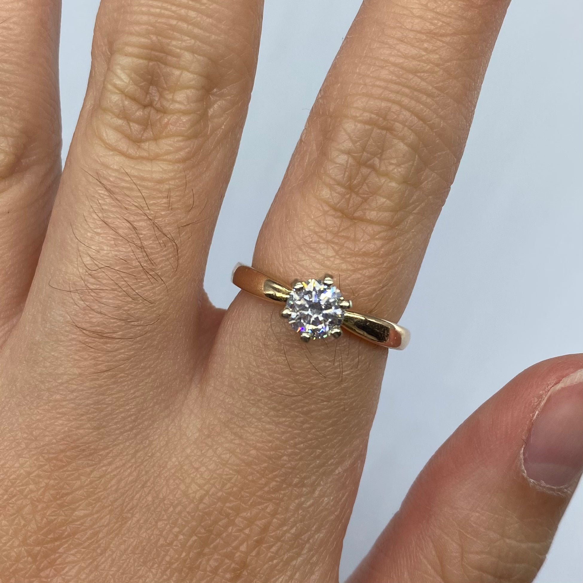 GIA Certified Six Prong Solitaire Diamond Engagement Ring | 0.65ct VS1 G Ex | SZ 6.25 |