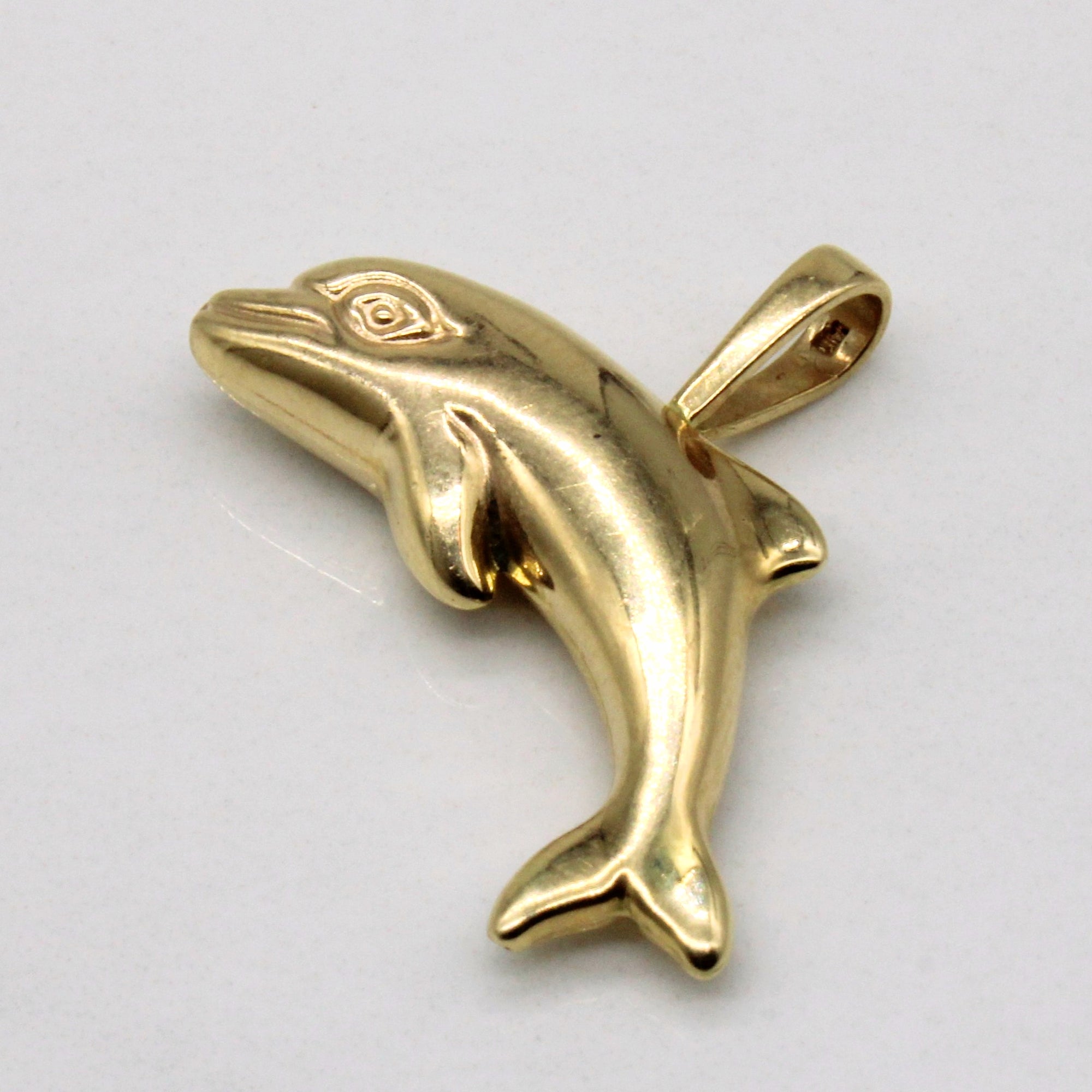 14k Yellow Gold Dolphin Pendant