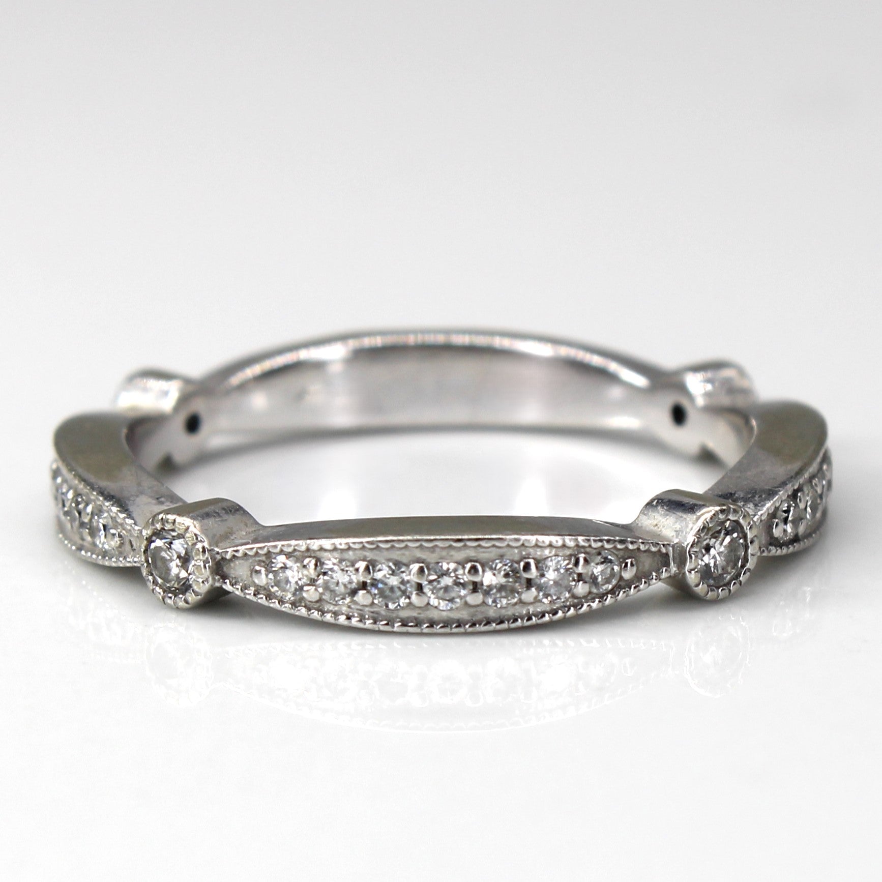 Milgrain Detail Bezel Set Diamond Ring | 0.37ctw | SZ 8.25 |