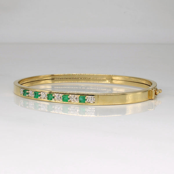 Emerald & Diamond Bracelet | 0.40ctw, 0.06ctw | 7.5