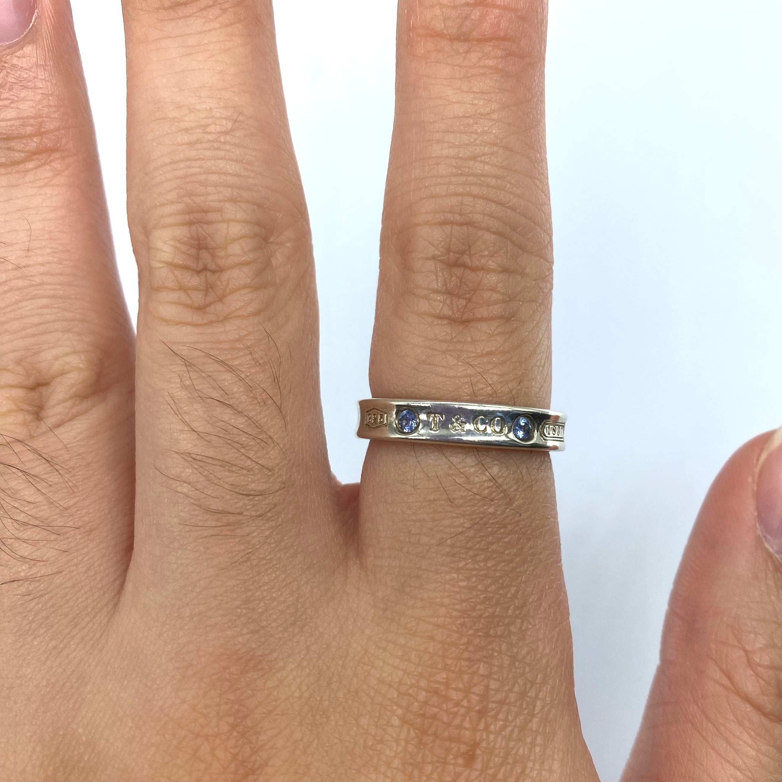 Tiffany & Co.' 1837 Collection Sterling Silver Ring with Sapphires | 0.05ctw | SZ 7.5