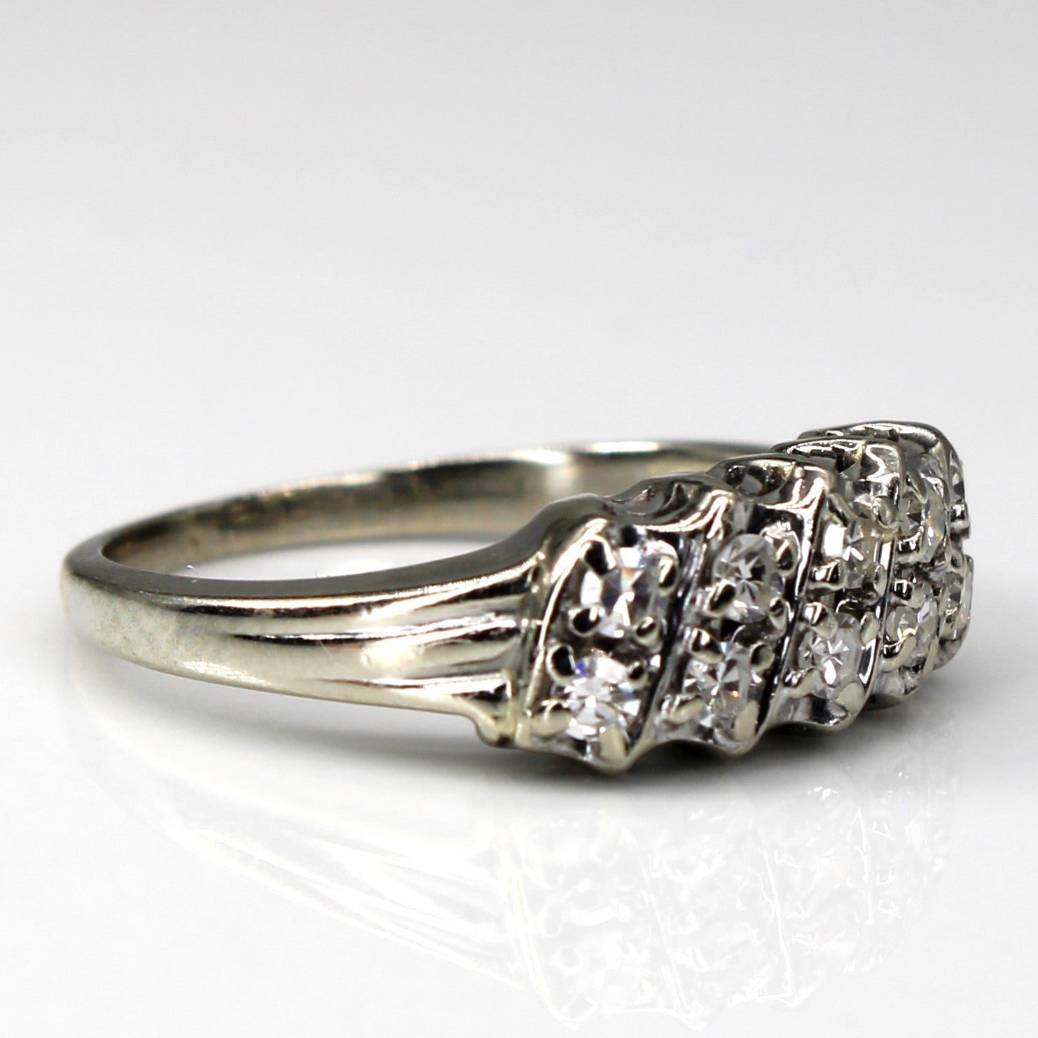 Cluster Diamond White Gold Ring | 0.40ctw | SZ 6 |