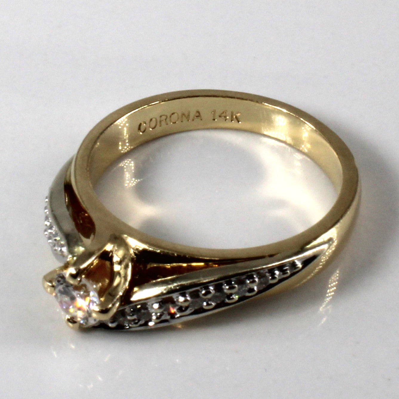 Bypass Solitaire with Accents Diamond Ring | 0.33ctw | SZ 6 |