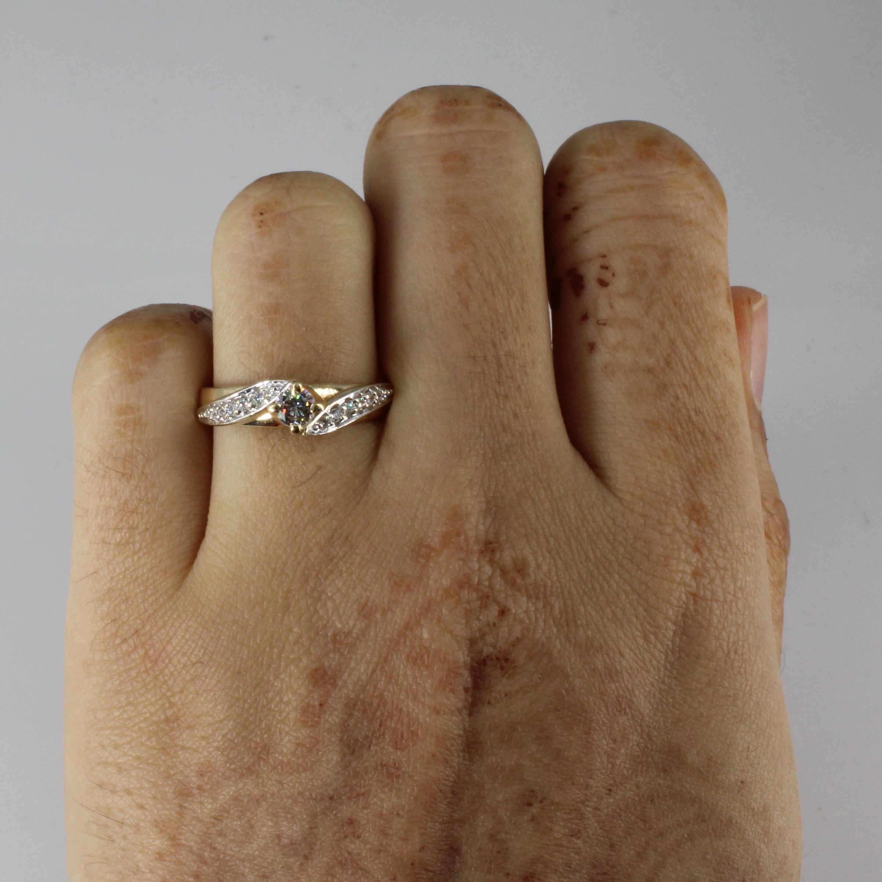Bypass Solitaire with Accents Diamond Ring | 0.33ctw | SZ 6 |
