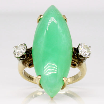 Chrysoprase & Diamond Cocktail Ring | 16.00ct, 0.45ctw | SZ 4.75 |