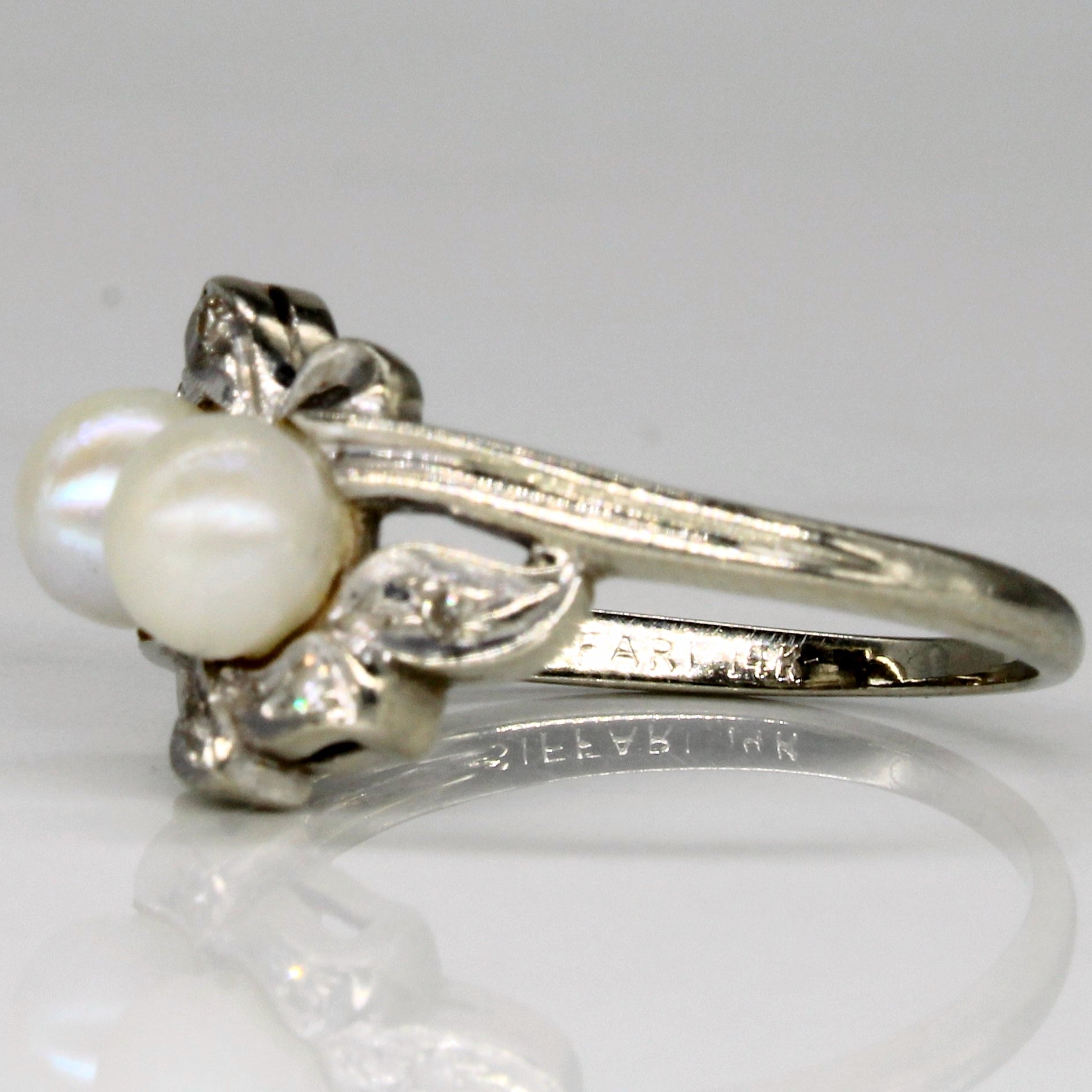 Pearl & Diamond Cocktail Ring | 0.05ctw | SZ 6.5 |