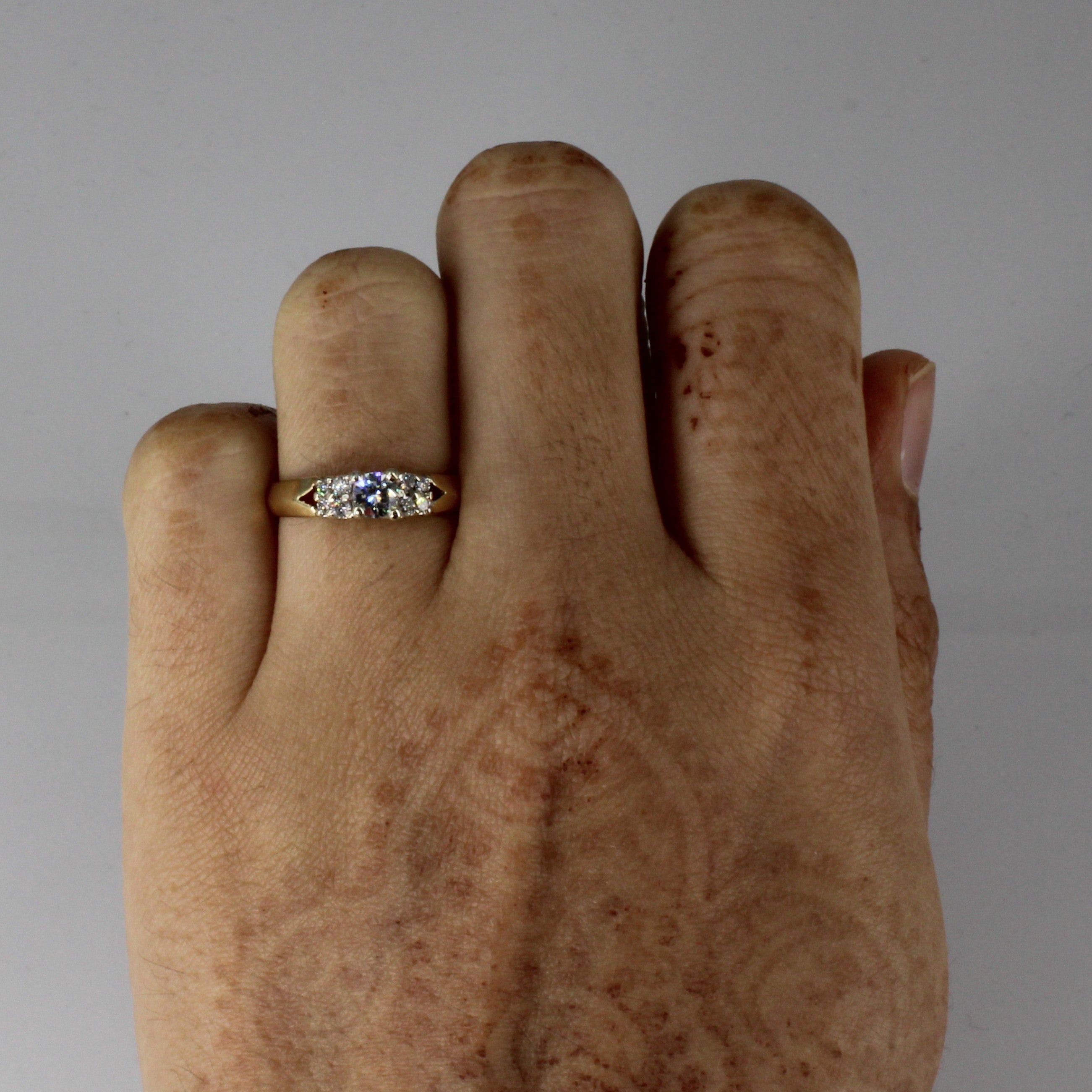 Bague de fiançailles sertie de diamants en grappe | 0,41 ct | Taille 5,5 | 