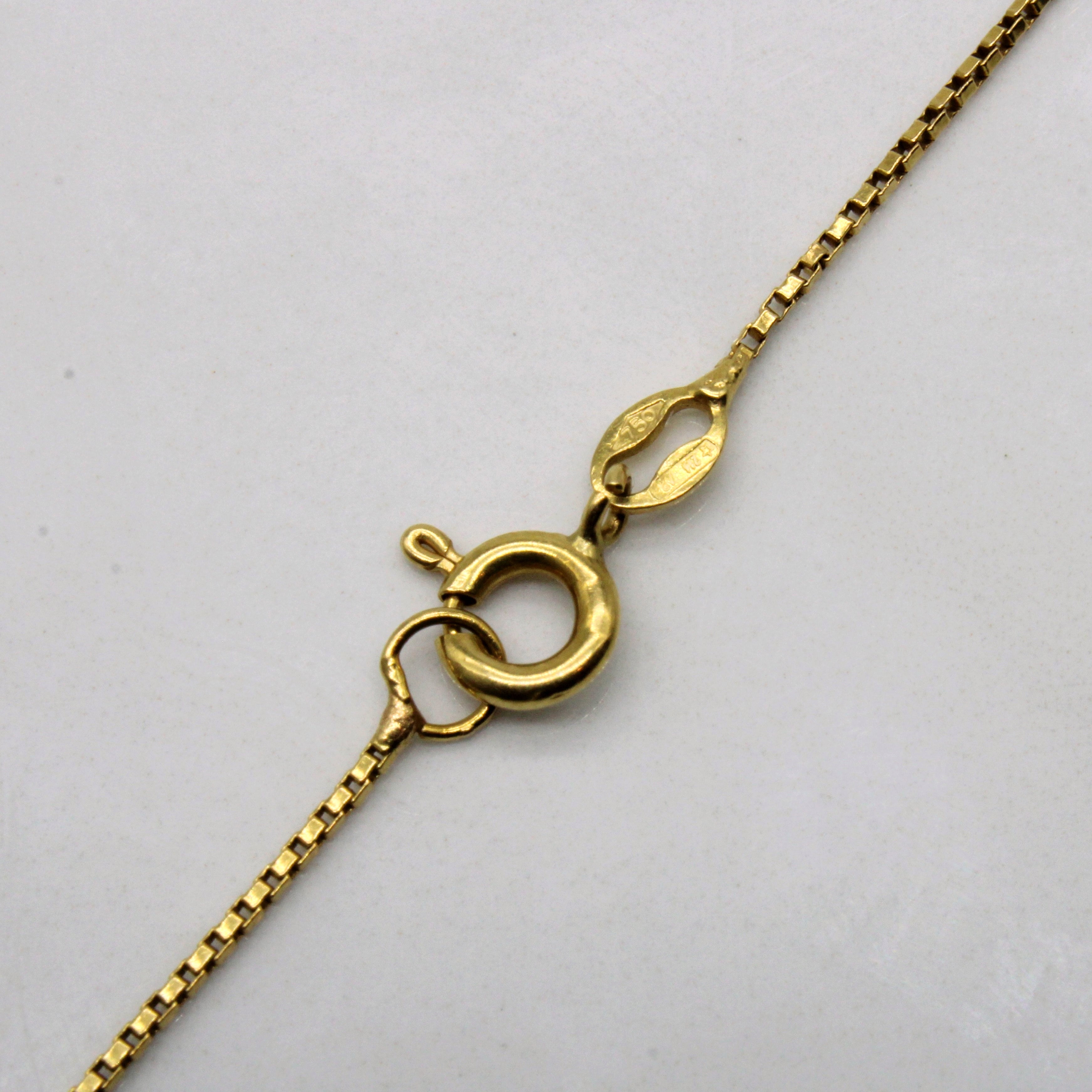 18k Yellow Gold Box Link Chain | 18" |
