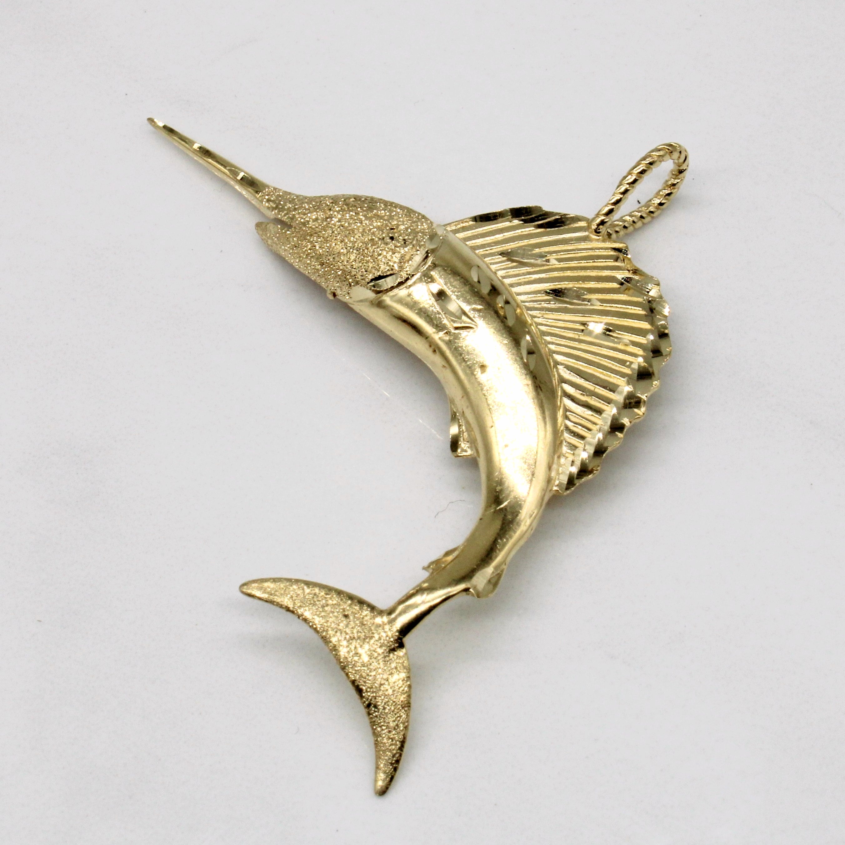 10k Yellow Gold Swordfish Pendant