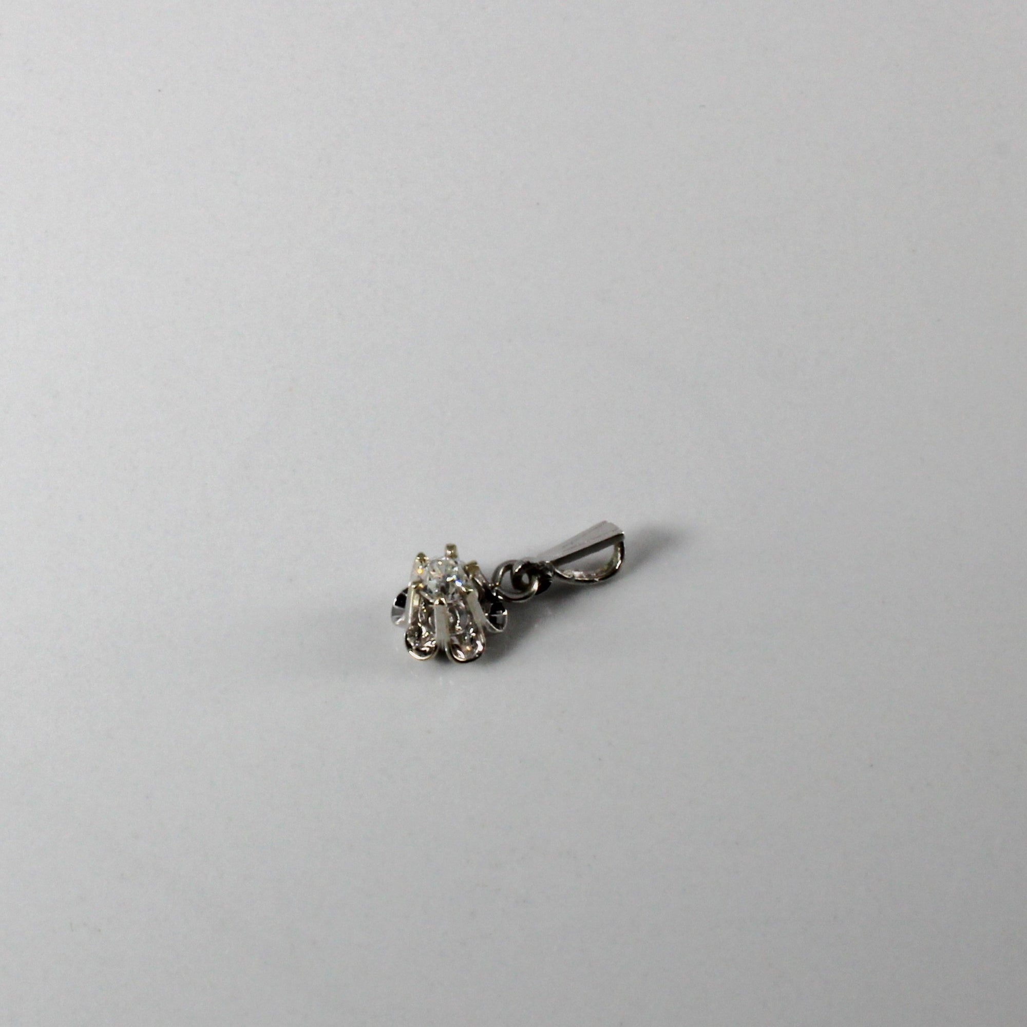 Claw Set Solitaire Diamond Pendant | 0.12ct |