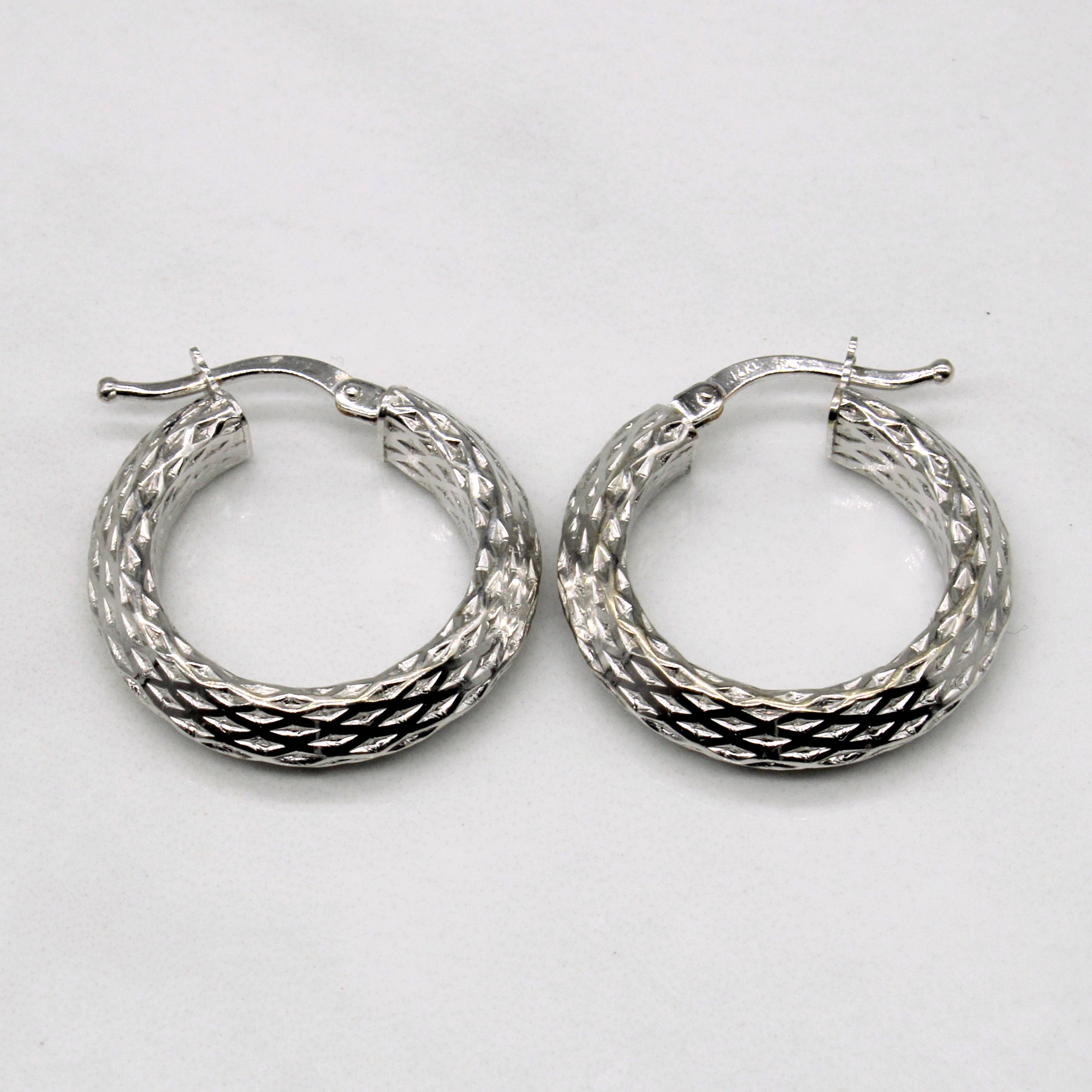 14k White Gold Hoop Earrings