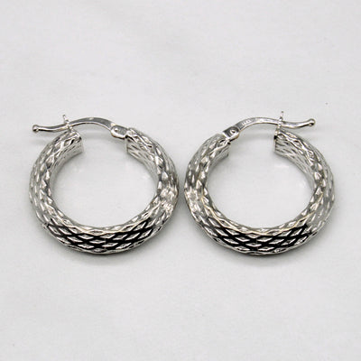 14k White Gold Hoop Earrings
