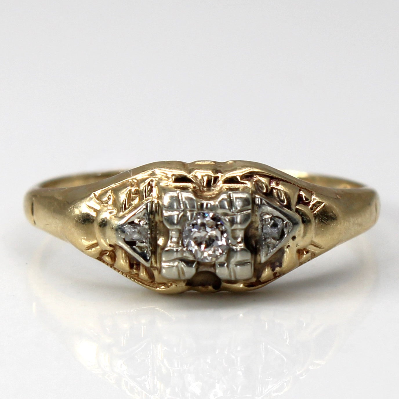 Vintage Old European Cut Diamond Ring | 0.04ct | SZ 6 |