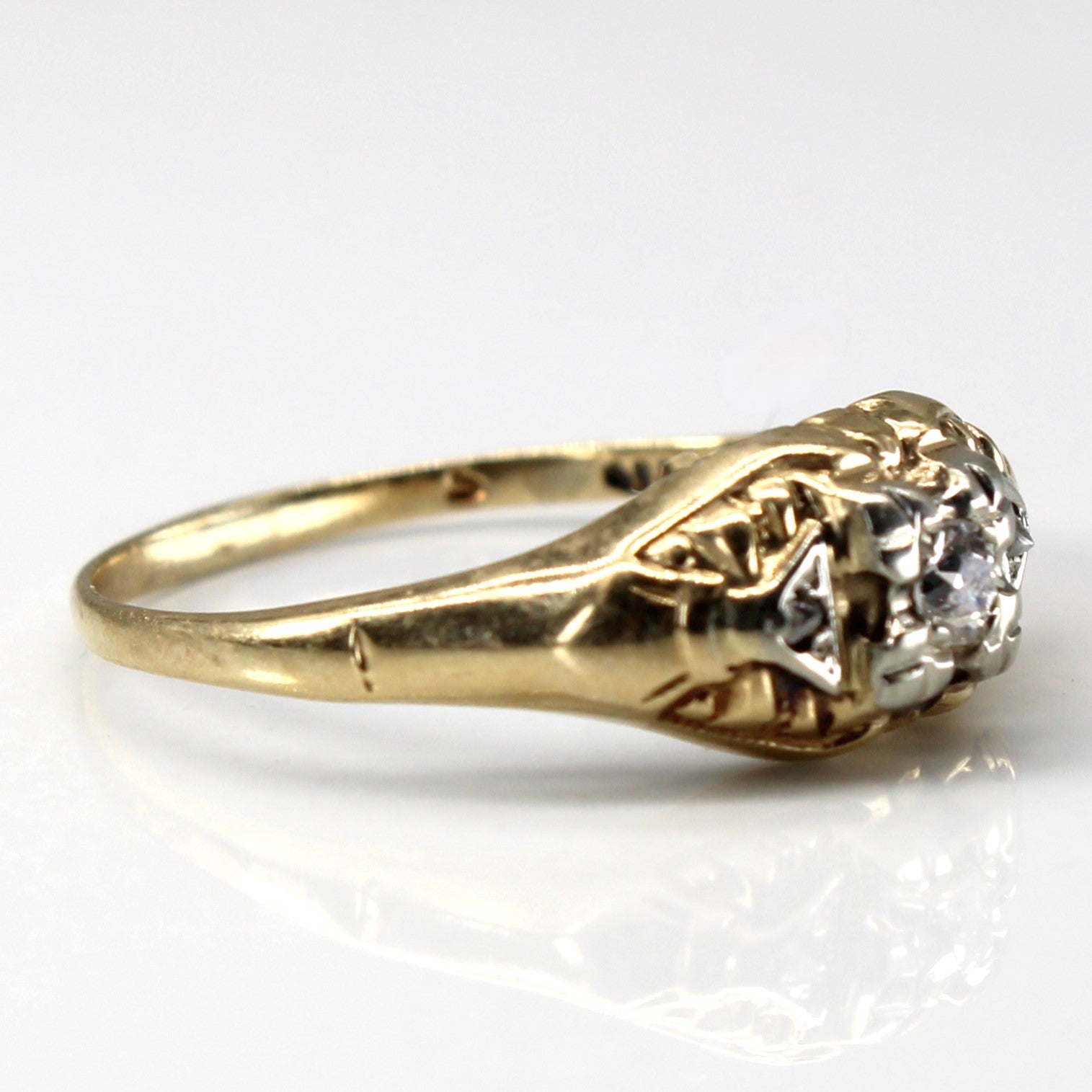 Vintage Old European Cut Diamond Ring | 0.04ct | SZ 6 |