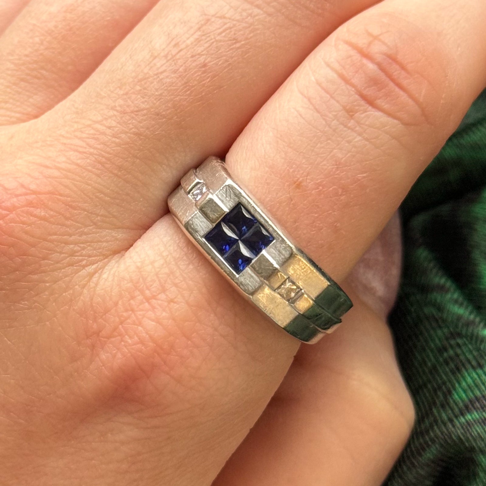 Blue Sapphire & Diamond Ring | 0.72ctw, 0.10ctw | SZ 10.25 |